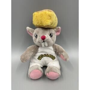 7” Souvies Wisconsin Cheese Mouse Plush Souvenir Beanbag Stuffed Animal 2010